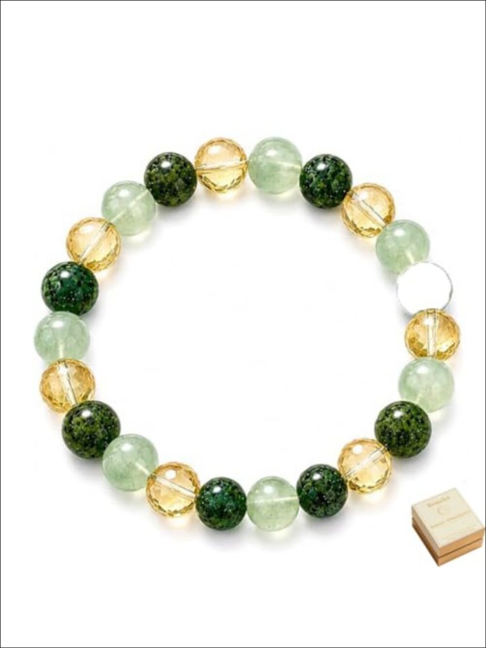 Natural Stone Beaded Stretch Bracelet Green Aventurine Turquoise Crystal Unisex